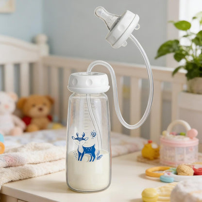 👶🍼 Hands-Free Baby Feeding Bottle 240ml – Comfortable Feeding for Baby & Easier Days for Parents 💕