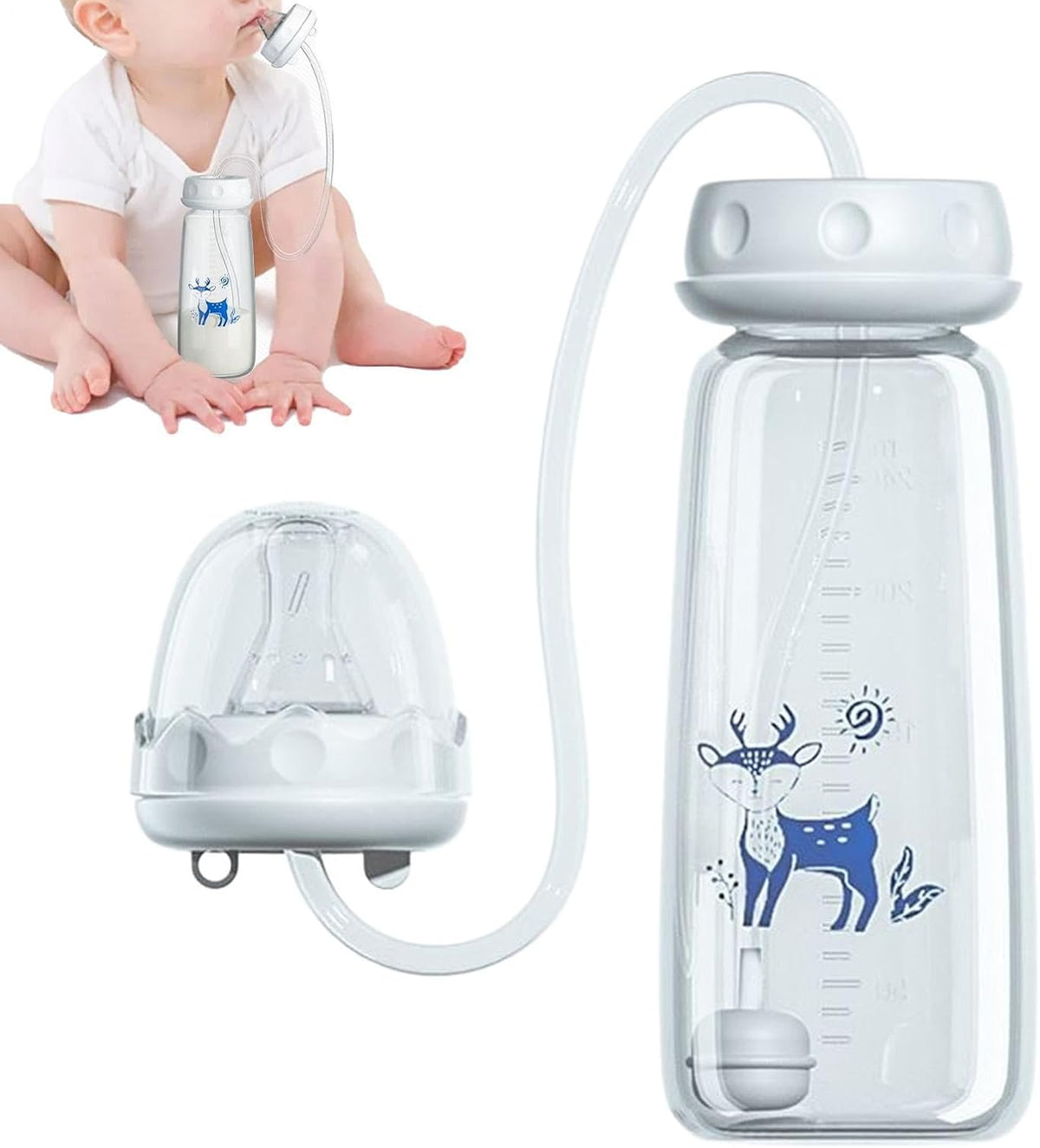 👶🍼 Hands-Free Baby Feeding Bottle 240ml – Comfortable Feeding for Baby & Easier Days for Parents 💕