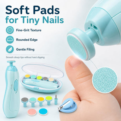 👶✨ 6-in-1 Electric Baby Nail Trimmer – Gentle Nail Care for Little Hands & Feet 💅