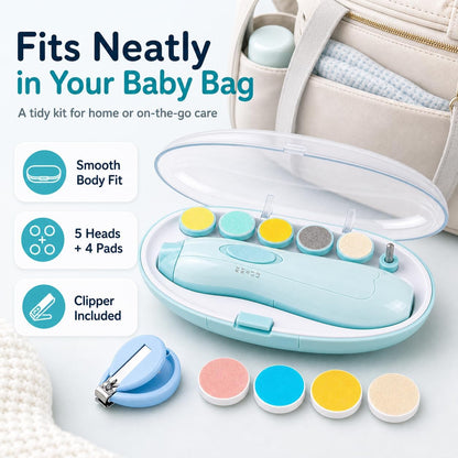 👶✨ 6-in-1 Electric Baby Nail Trimmer – Gentle Nail Care for Little Hands & Feet 💅