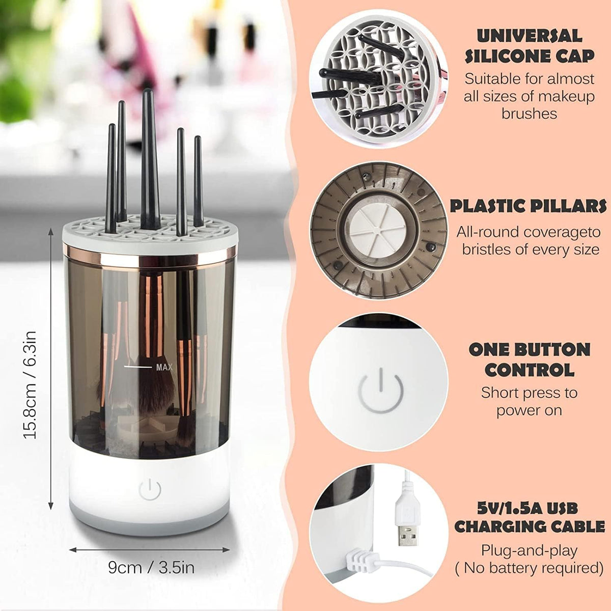 👌 Electric Makeup Brush Cleaner | Automatic Makeup Brush Washing Machine 😲