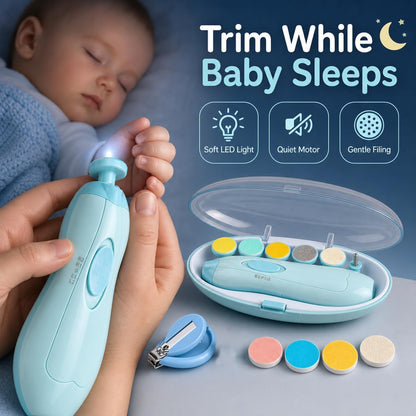 👶✨ 6-in-1 Electric Baby Nail Trimmer – Gentle Nail Care for Little Hands & Feet 💅