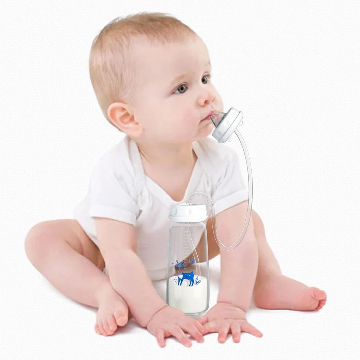 👶🍼 Hands-Free Baby Feeding Bottle 240ml – Comfortable Feeding for Baby & Easier Days for Parents 💕