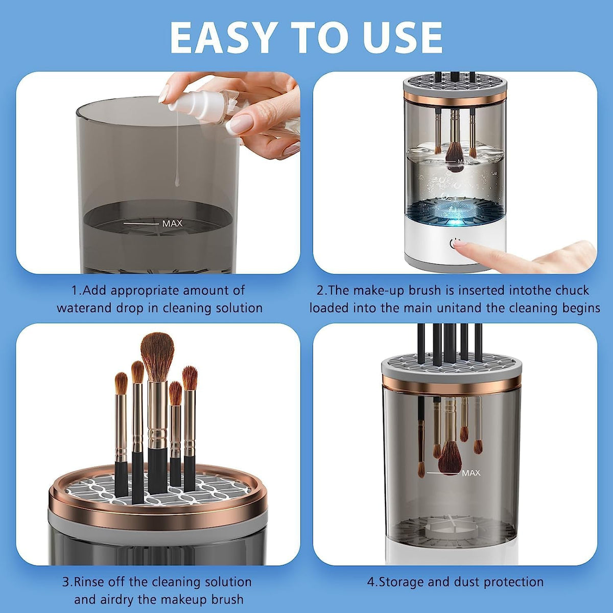 👌 Electric Makeup Brush Cleaner | Automatic Makeup Brush Washing Machine 😲