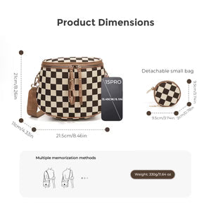 Plaid Crossbody Bag Single-shoulder Large Capacity Shell-shaped