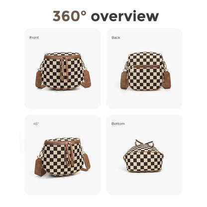 Plaid Crossbody Bag Single-shoulder Large Capacity Shell-shaped